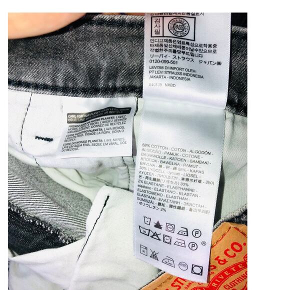 Levi’s 502 Women’s black Wash Jeans Mid Rise Straight Leg Denim 36x34,baggy y2k - Picture 5 of 7